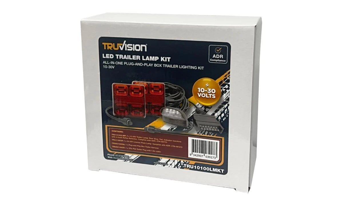 Square Trailer Lamp Complete Kit 10-30V