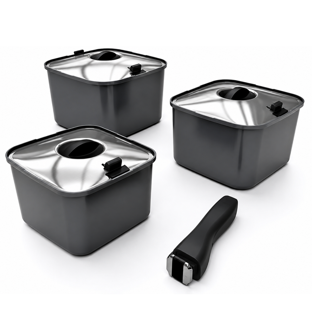 Smart Space Cookware Set Square Pots