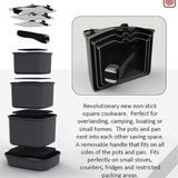 Smart Space Cookware Set Square Pots