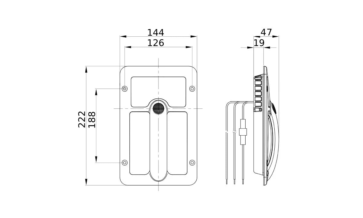 GRAB HANDLE LAMP AMBER LED - BLISTER