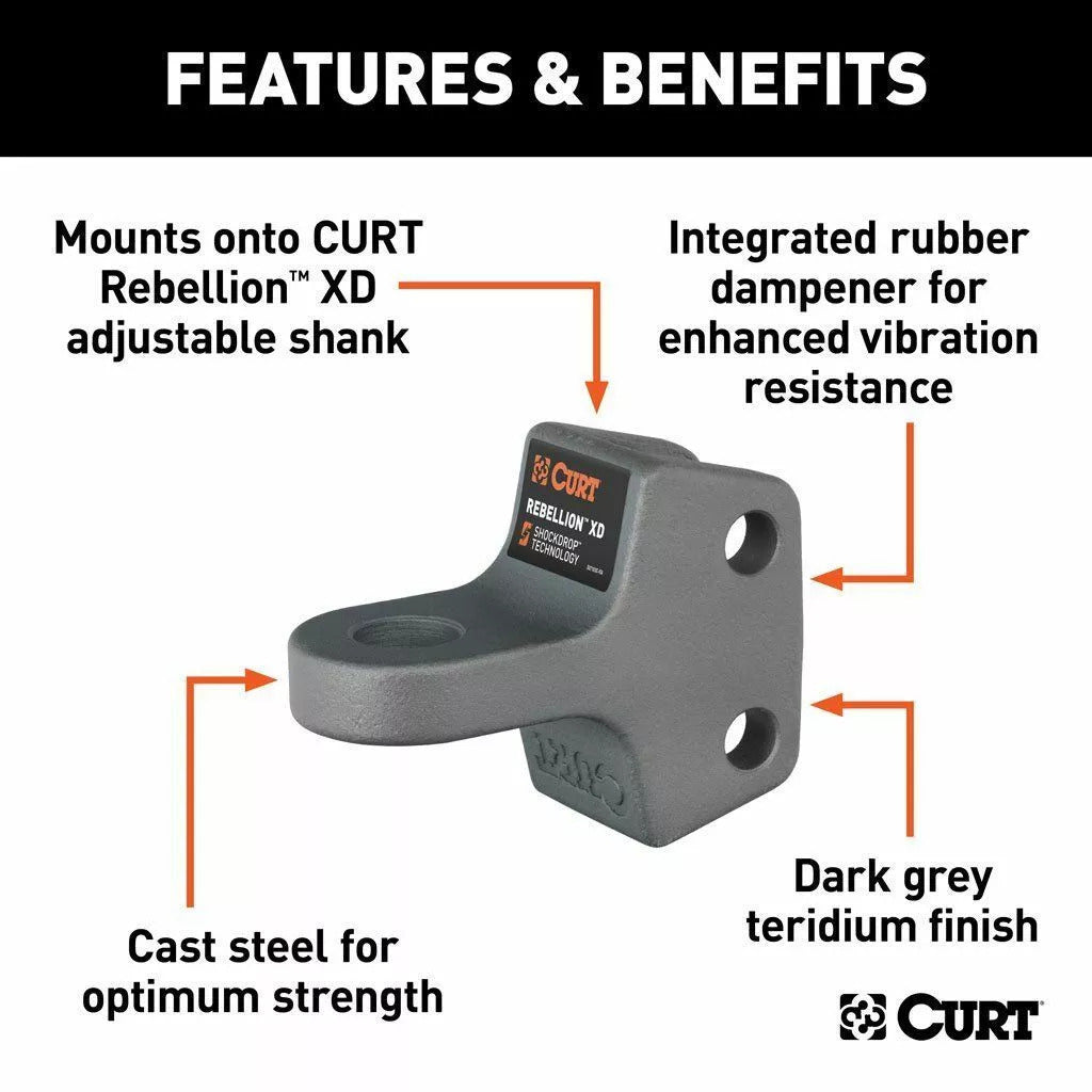 CURT Rebellion XD Tongue Attachment (70mm Tow Ball / 4500kg)