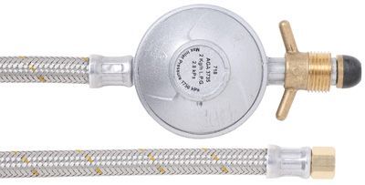 10mm SS Hose & Reg 2kg 1/4" FBSP x POL H/Wheel 600mm