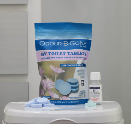 Odour B Gone 50x8g RV Toilet Tablets With 10x2g Mini Oxygen Tablets