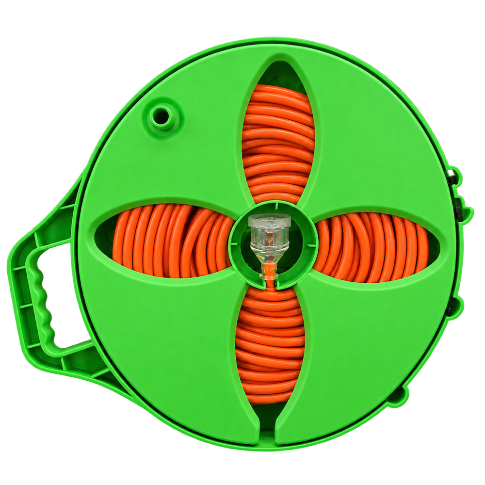 RV Flomaster Flat Hose Reel With 20m Extension Lead