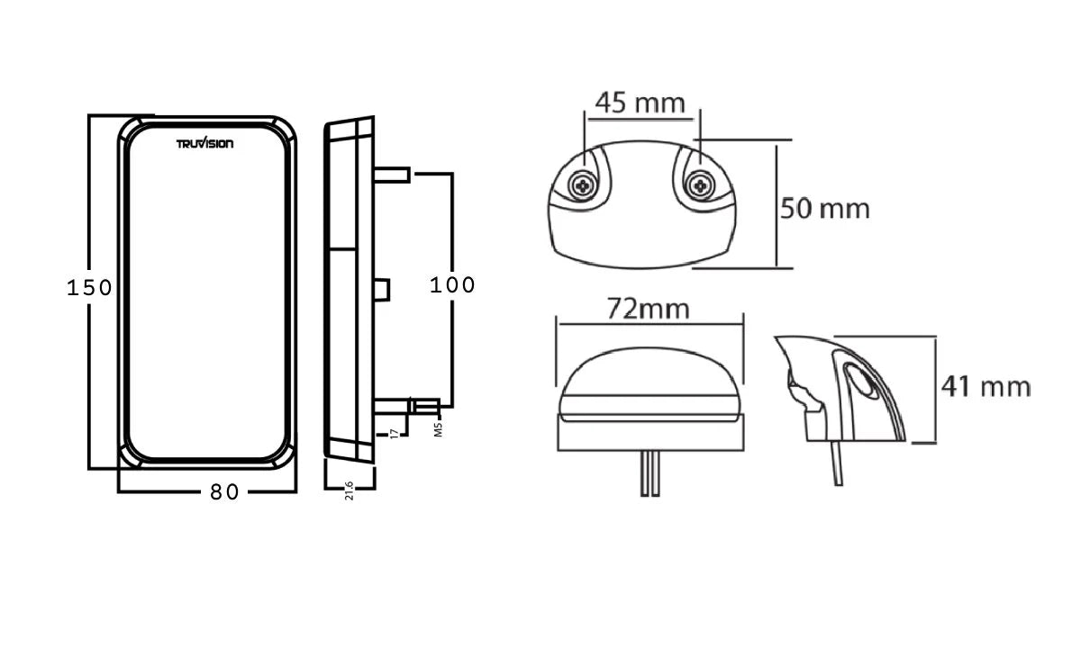 Rect Trailer Lamp Complete Kit 10-30V