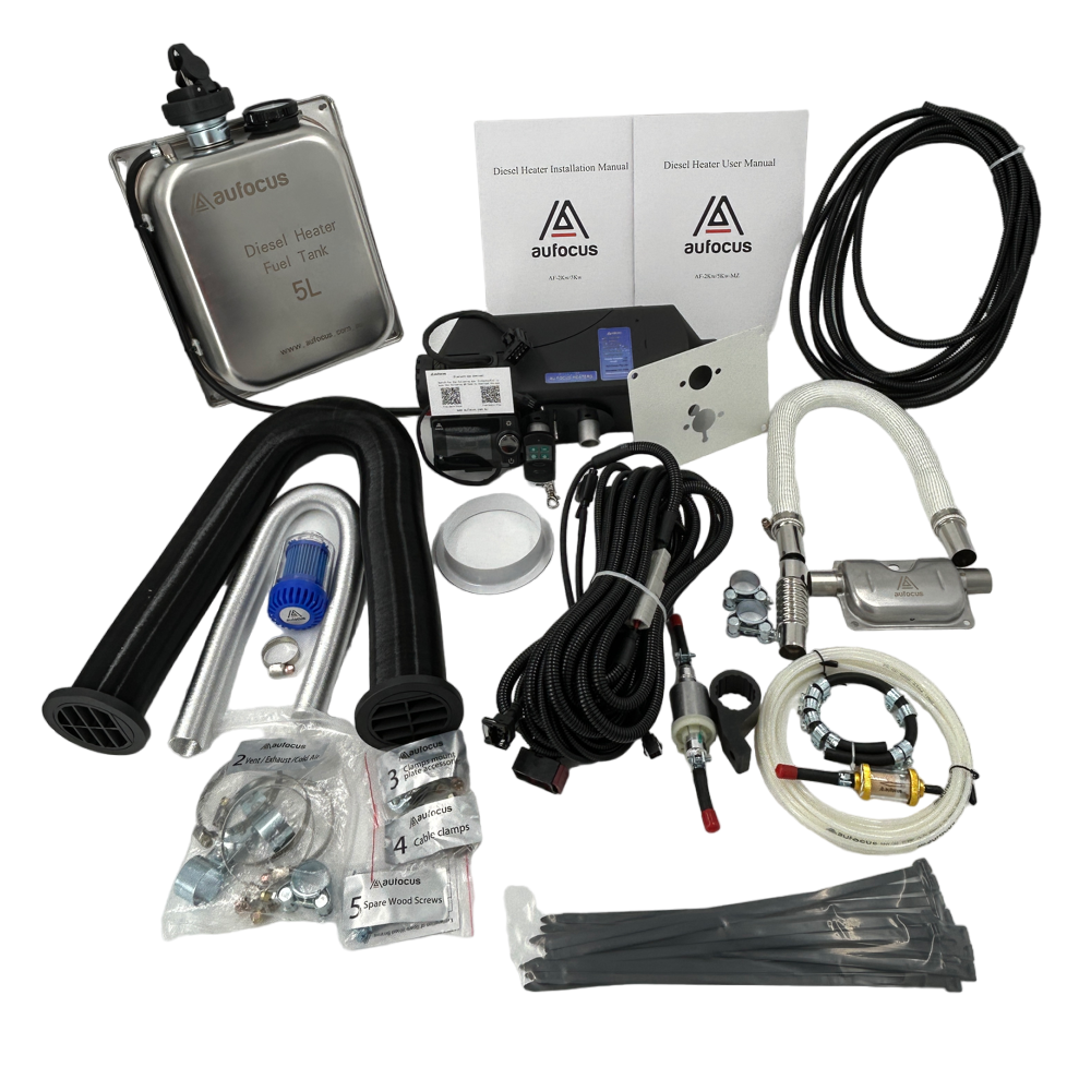 AUFOCUS 2KW Bluetooth (Model - MZ) Diesel Heater Kit W/Stainless Steel Tank