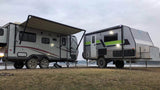 Luxury Awnings Roll Out Awning 18x8 ft Grey - Black Hardware Included