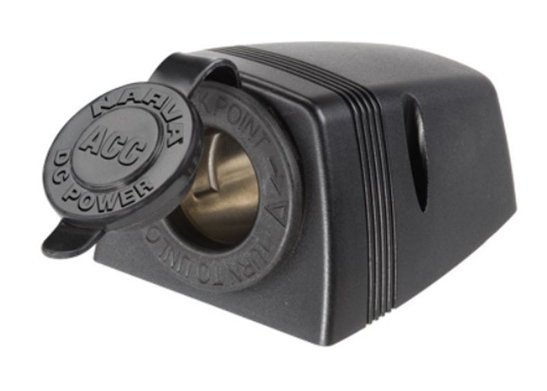 NARVA Surface Mount Accessory Socket - Black 81025BL