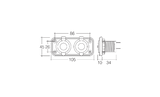 NARVA Dual Flush Mount ACC/ACC Socket Black 81027BL