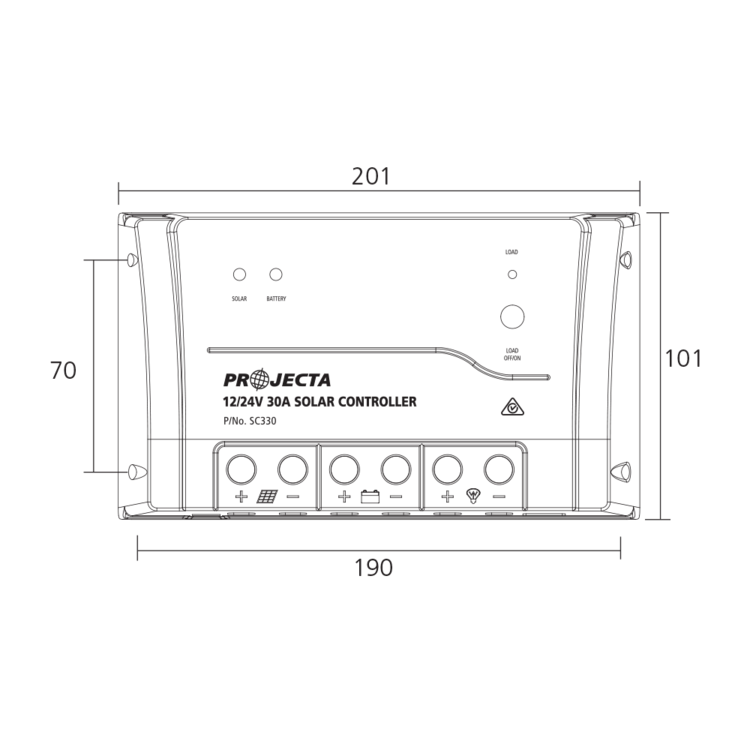 Projecta Automatic 12/24V 30A 4 Stage Solar Charge W/Remote SC330D