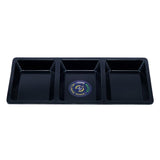 Melamine Platter Tray with 3 Section Divider Rectangular - Black