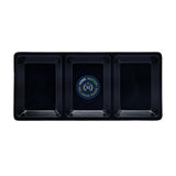 Melamine Platter Tray with 3 Section Divider Rectangular - Black