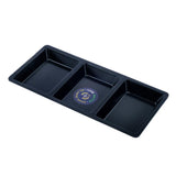 Melamine Platter Tray with 3 Section Divider Rectangular - Black