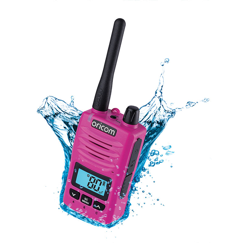 ORICOM Pink 5 Watt IP67 Waterproof Handheld UHF CB Radio Trade Pack (Twin Radios) DTXTP600PNK