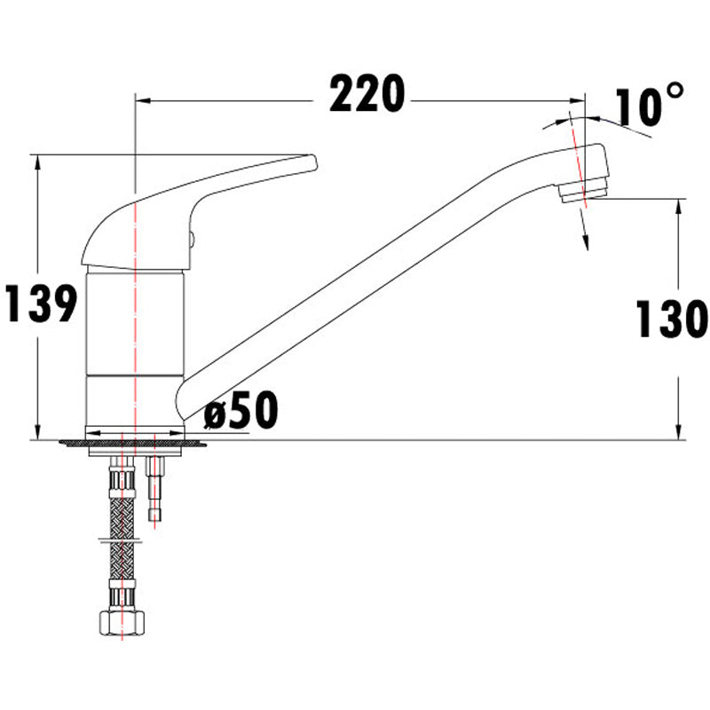 Lunar Kitchen Mixer 220mm