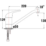 Lunar Kitchen Mixer 220mm