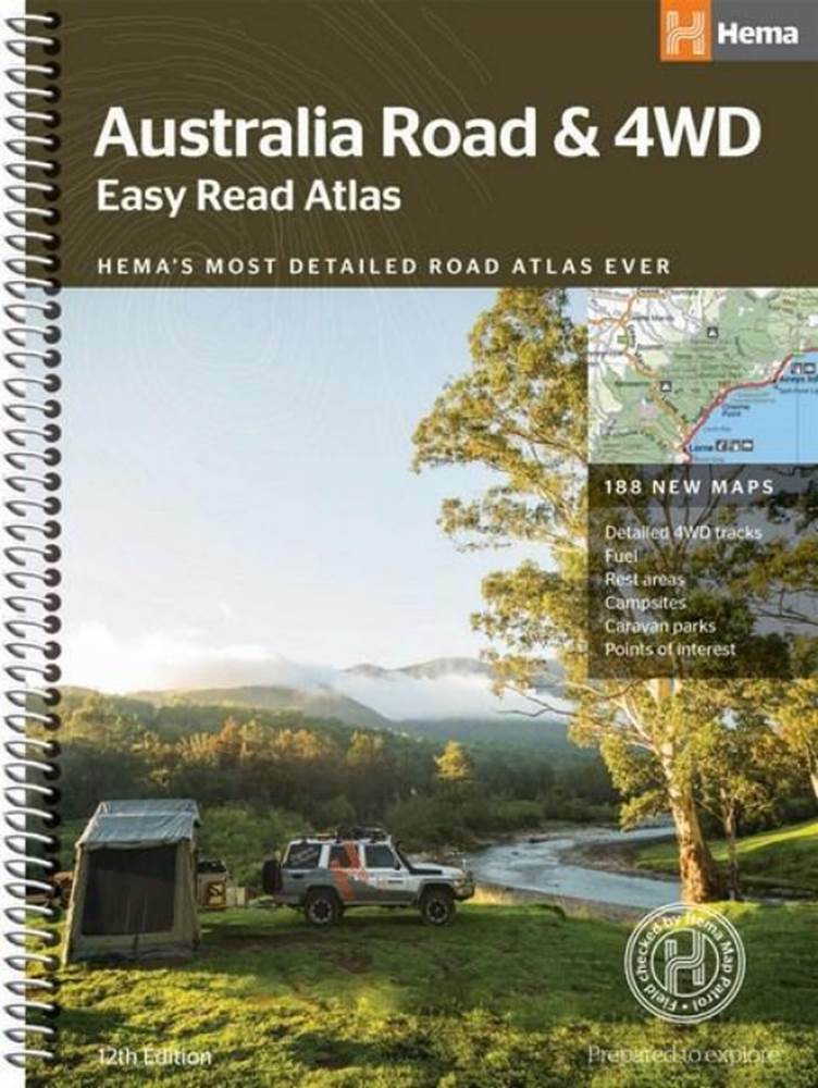 HEMA Map Australia Road and 4WD Easy Read Atlas : Edition 13