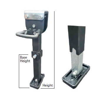 Adj Leg – Black Matt Black Finish Plastic Coated Handle Black Aluminium Foot – short 460mm