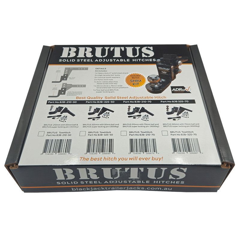 BRUTUS adjustable hitch 210MM 70MM BALL