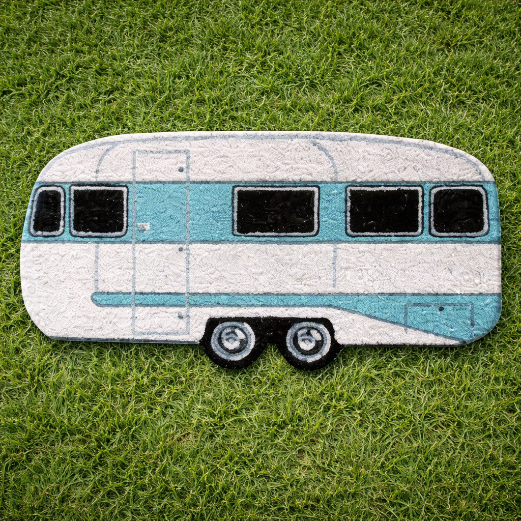 Heavy Duty Caravan Door Mat - Caravan Shaped Design