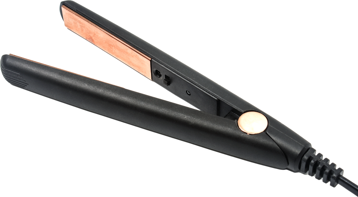 Simply Glam 12V Hair Straightener - Black Rose Gold