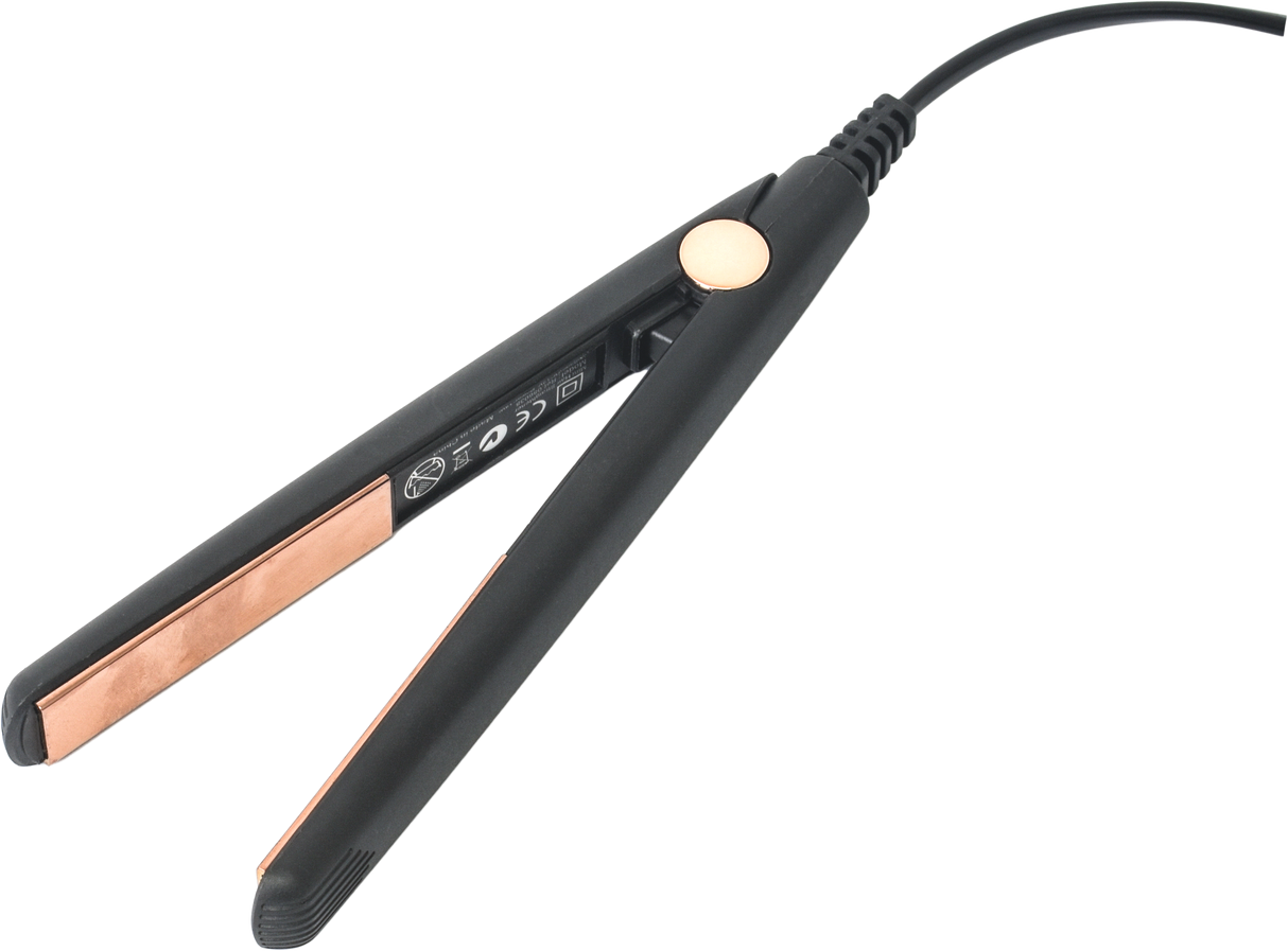 Simply Glam 12V Hair Straightener - Black Rose Gold