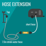FLATOUT Short Drink Water Hose 2.5M TEAL