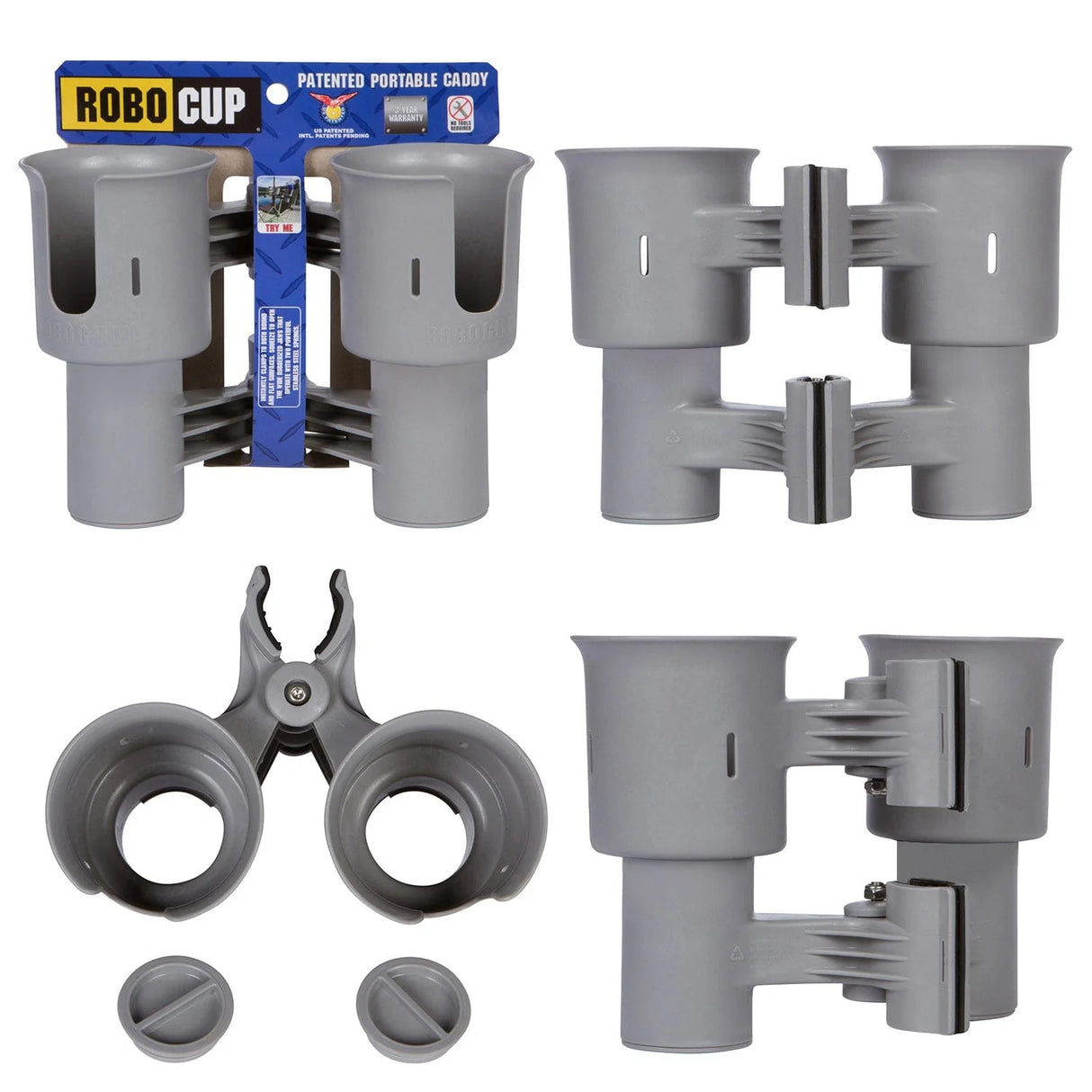 ROBOCUP DRINK FISHING ROD HOLDER - GREY