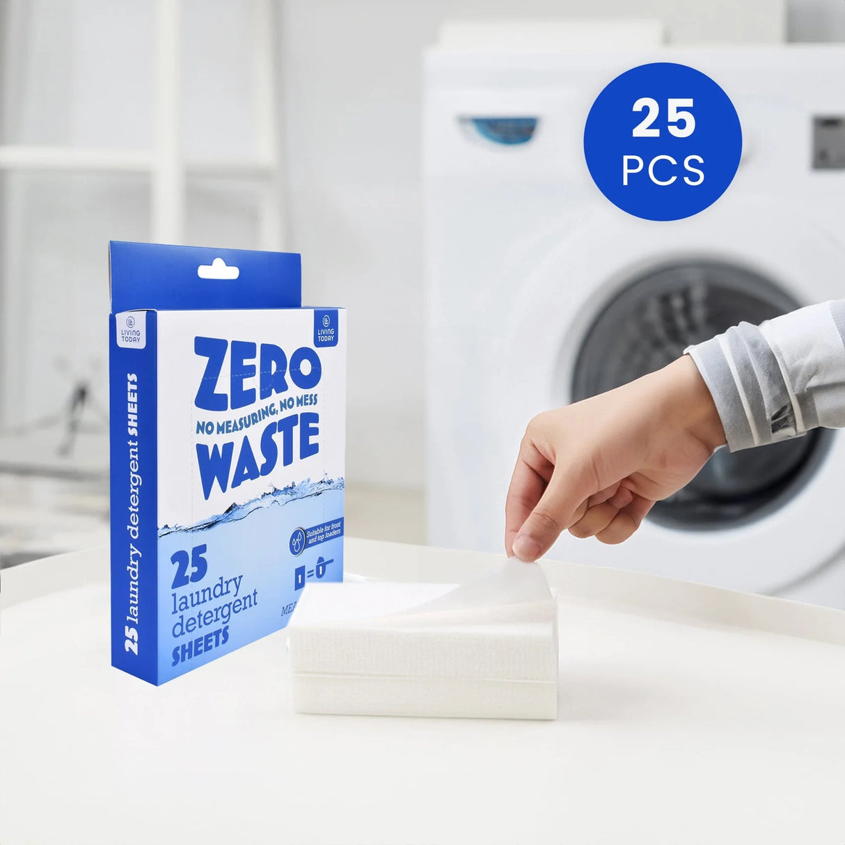 ECO FRIENDLY NO WASTE 25 LAUNDRY DETERGENT SHEETS