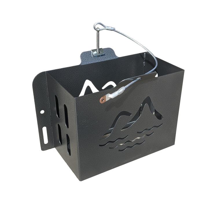 Jerry Can Holder - Side Flange Bolt on Matte Black Powder Coat