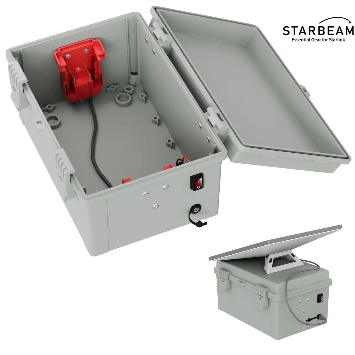 STARBEAM Starlink Mini Dual Milwaukee 18V/20V Battery Adapter Box with DC Plug & Switch