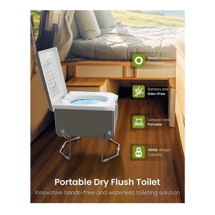 LooSeal EVO Auto Sealing Waterless Portable Toilet Grey