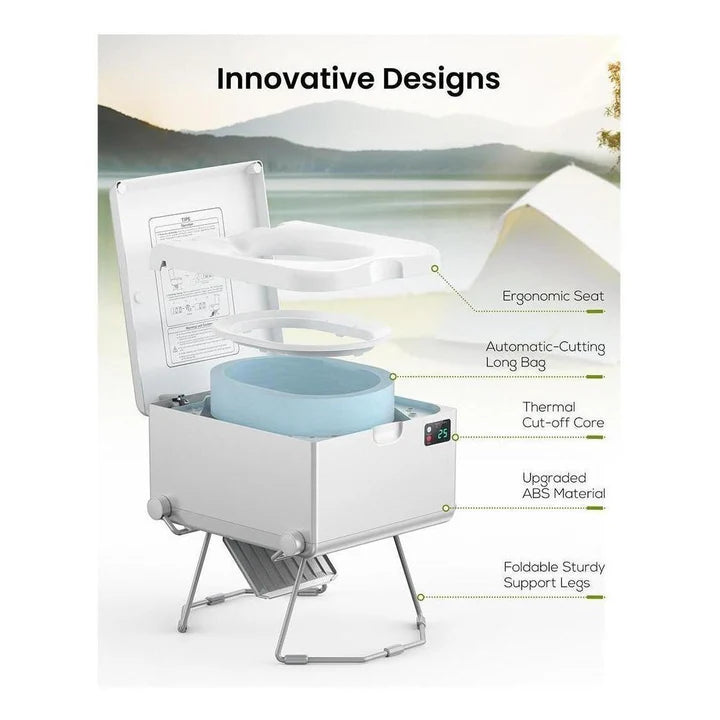 LooSeal EVO Auto Sealing Waterless Portable Toilet Silver