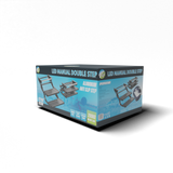 On the road RV Double Folding Manual Step with LED Light Black