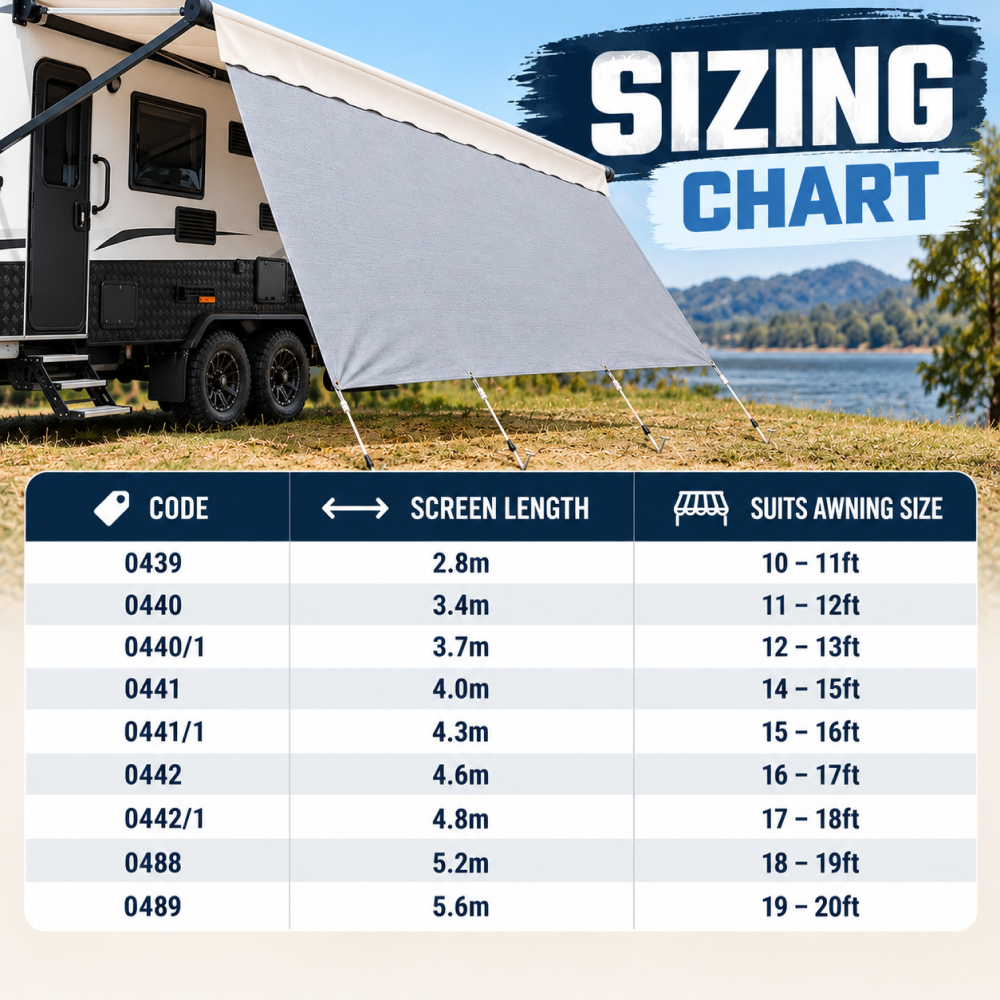 On The Road RV Caravan Awning Privacy Screen 5.2m