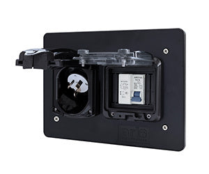 RCD/Inlet Enclosure 2.5mm Black