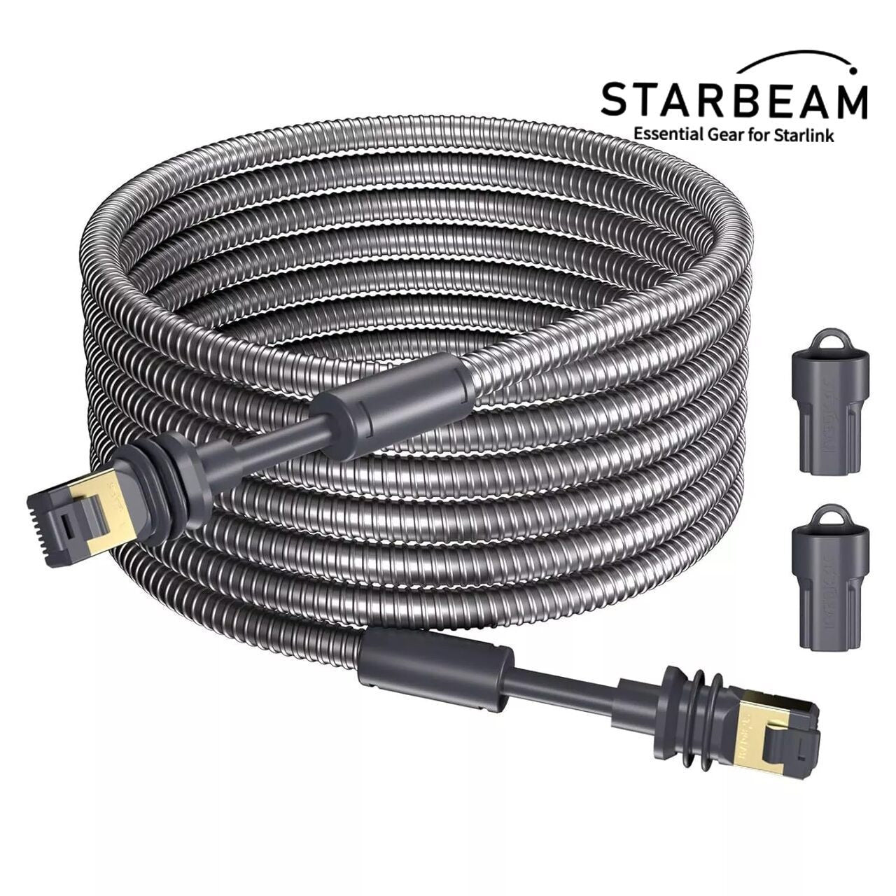 STARBEAM Starlink Gen3 Outdoor Armoured Stainless Steel Sleeve Ethernet Cable 10m