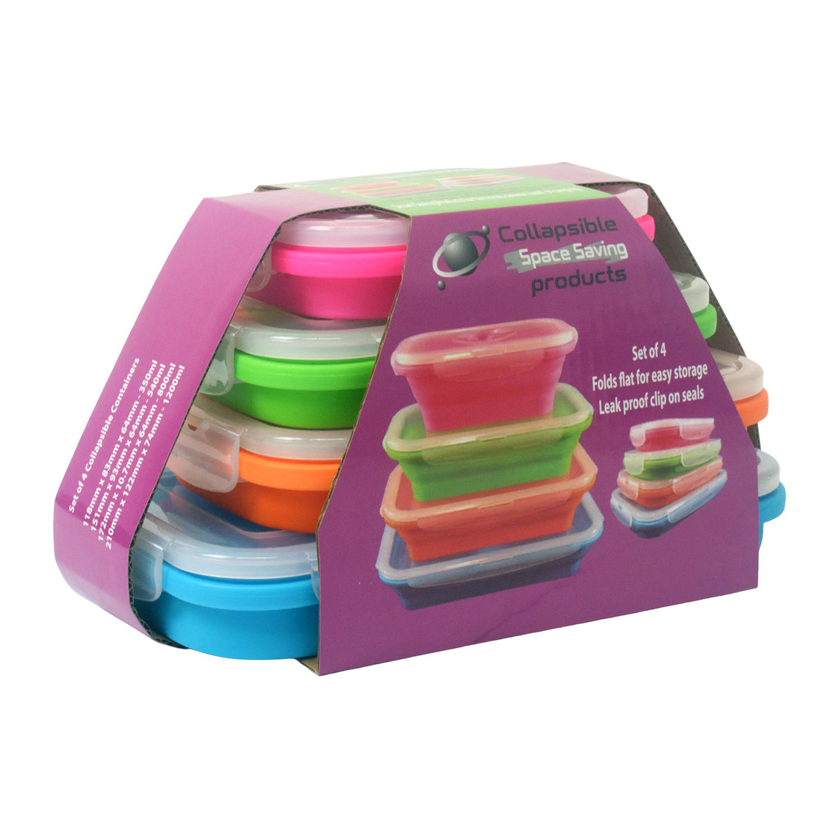 Collapsible Space Saving Products Collapsible Rectangle Containers 4 Set