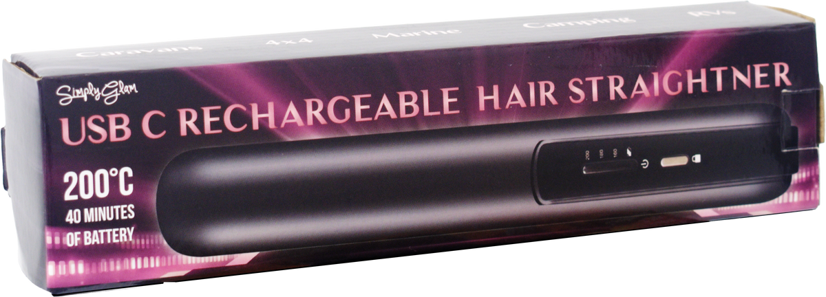 Simply Glam USB-C Rechargeable Hair Straightener