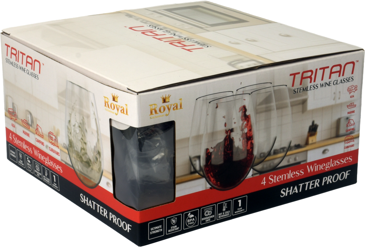 Triton Crystalclear stemless wine glass 16 oz - Set of 4
