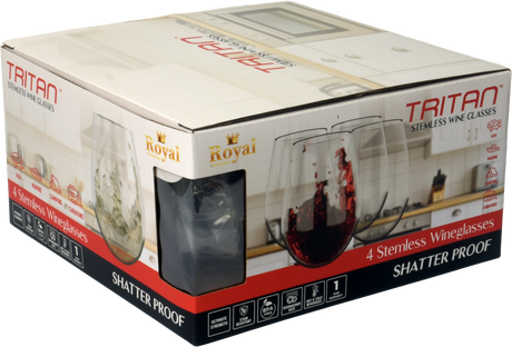 Triton Crystalclear stemless wine glass 16 oz - Set of 4