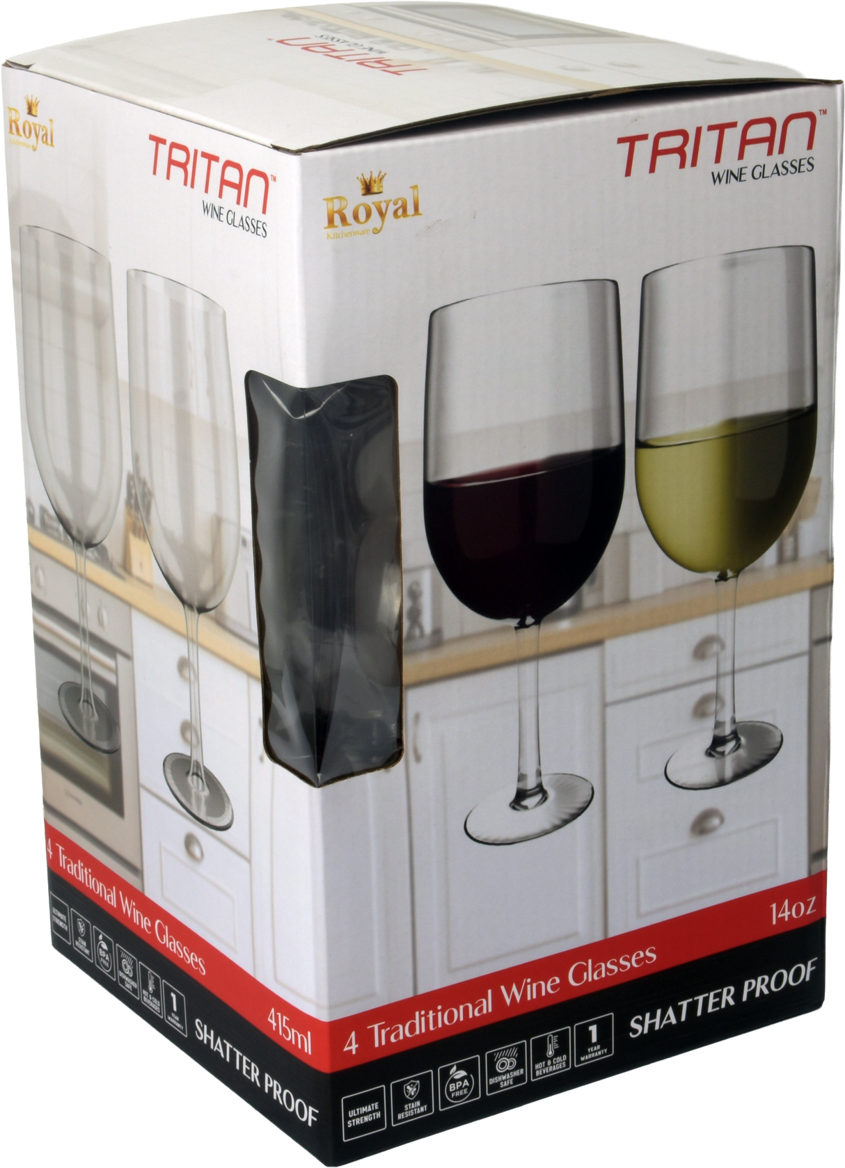 Crystal Clear Tritan Wine Glasses - Set of 4