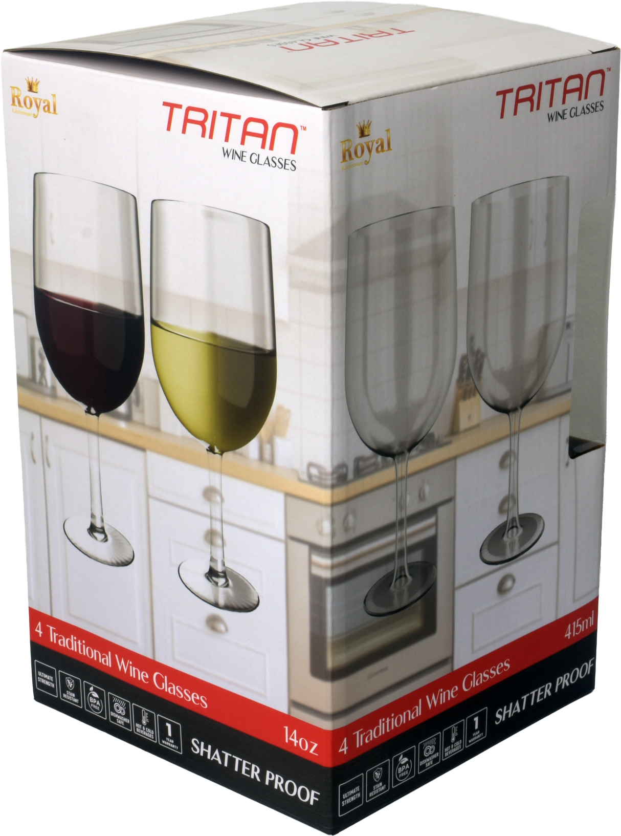 Crystal Clear Tritan Wine Glasses - Set of 4