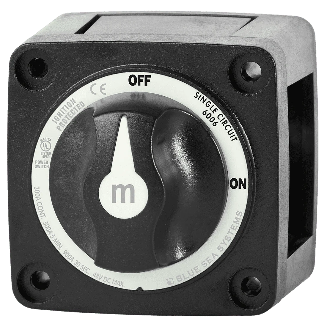 Blue Sea 300A Black Mini m-Series On/Off Battery Switch