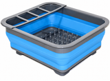 Collapsible Silicone Blue Dish Drainer