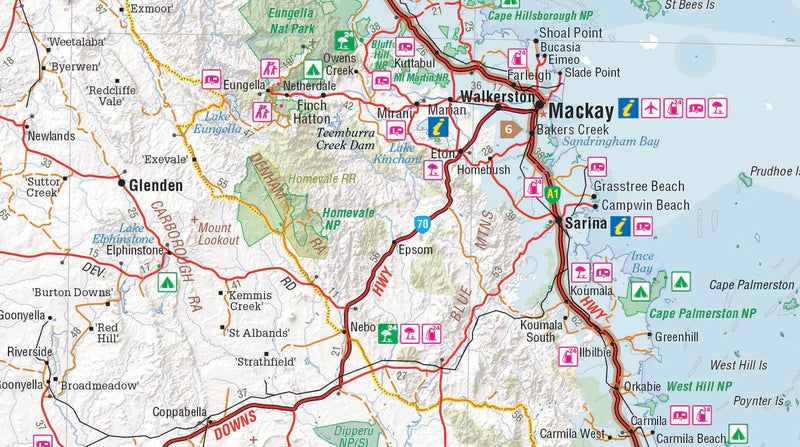 HEMA BRISBANE TO CAIRNS MAP