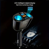 Dual USB+Type-C Car Charger with Digital Display