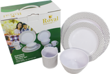 Royal Kitchenware 16 Piece Melamine Dinner Set - Elegance