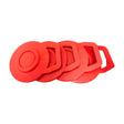 On The Road RV jack pads, set of 4 red pads stacked together