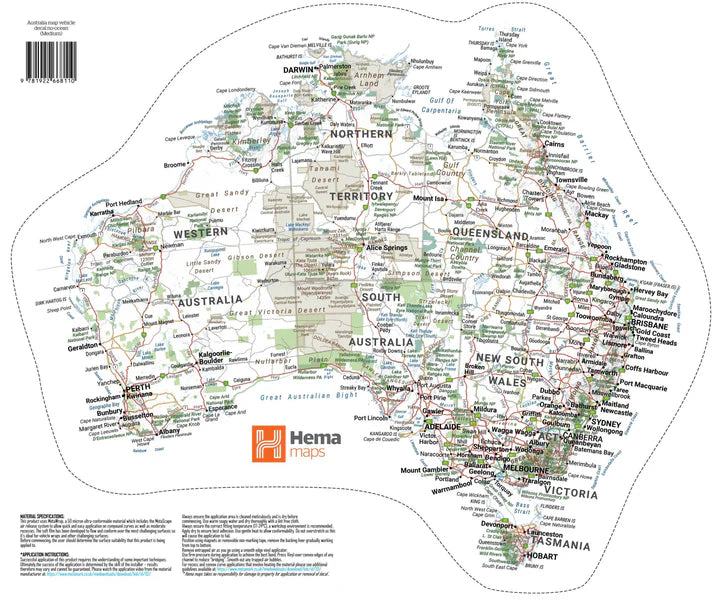 Hema Map of Australia Sticker - Medium